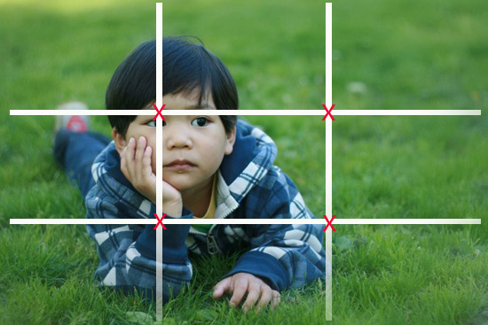 Photography 101 - Rule of Thirds, little boy on green grass